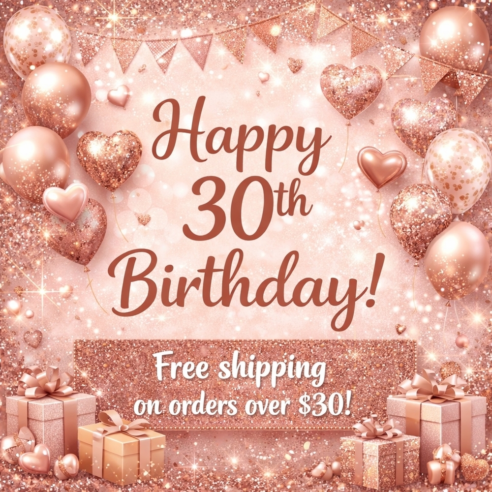 Rose Gold 30th Birthday Glitter Backdrop Sign